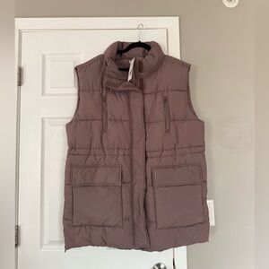 Topshop Taupe Mauve Puffer Jacket Vest NWT